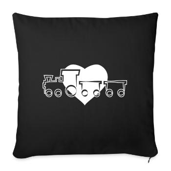 Train train train conducteurs de train - Housse de coussin décorative 45 x 45 cm - noir - Devant