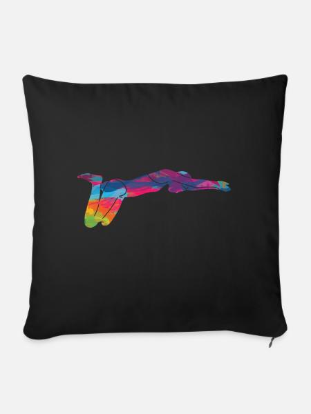 Schwimmen Schwimmer Schwimmbad Freibad Schwimmerin - Sofakissenbezug 45 x 45 cm - Schwarz