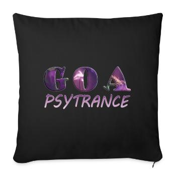 GOA Psytrance Font Design - Musique - Housse de coussin décorative 45 x 45 cm - noir - Devant