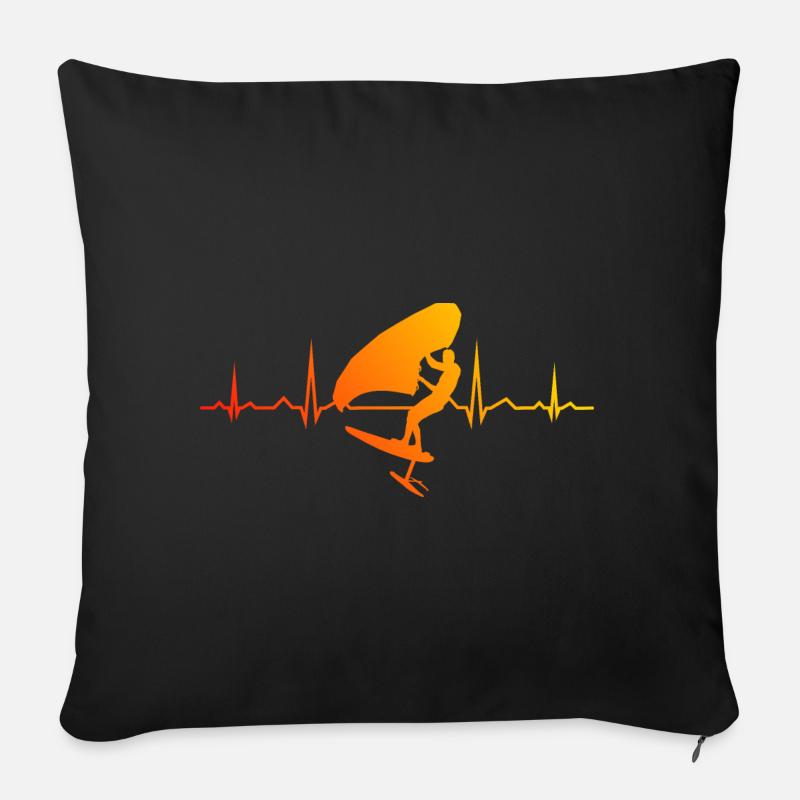 wingfoil wingsurf Herren foilwing hydrofoil - Sofakissenbezug 45 x 45 cm - Schwarz