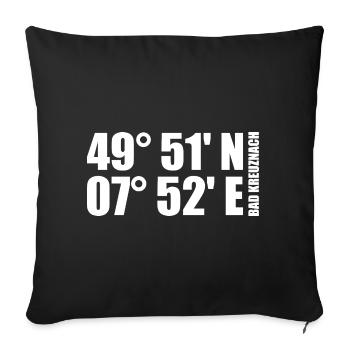 Bad Kreuznach coordinates - Sofa pillowcase 17,3'' x 17,3'' (45 x 45 cm) - black - Front