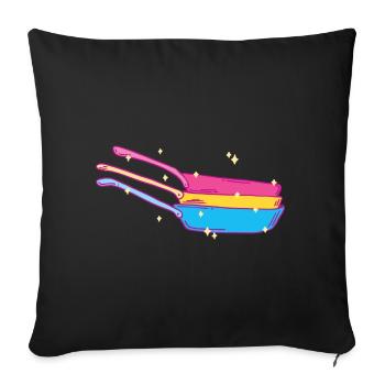 Kitchen pan stack Pansexual - Sofa pillowcase 17,3'' x 17,3'' (45 x 45 cm) - black - Front
