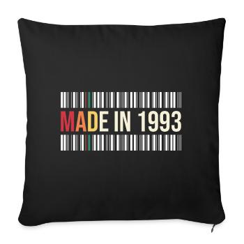 Born in 1993 Retro Barcode Tee - Sofa pillowcase 17,3'' x 17,3'' (45 x 45 cm) - black - Front