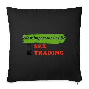 Le plus important dans la vie : le commerce du sexe - Housse de coussin décorative 45 x 45 cm - noir - Devant