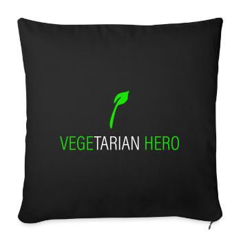 héros végétarien - Housse de coussin décorative 45 x 45 cm - noir - Devant