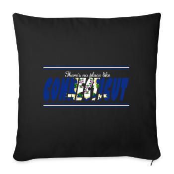 Connecticut Pride Blue Flag - Sofa pillowcase 17,3'' x 17,3'' (45 x 45 cm) - black - Front