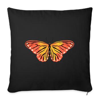 Butterfly - Sofa pillowcase 17,3'' x 17,3'' (45 x 45 cm) - black - Front