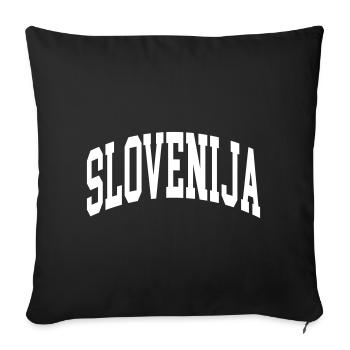 Slovénie - Housse de coussin décorative 45 x 45 cm - noir - Devant