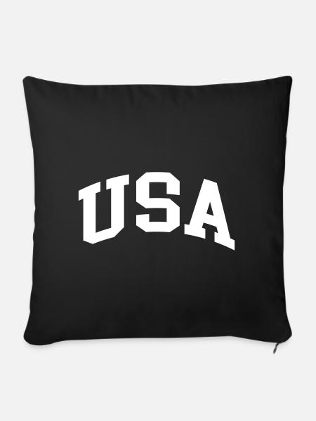 USA - Sofakissenbezug 45 x 45 cm - Schwarz