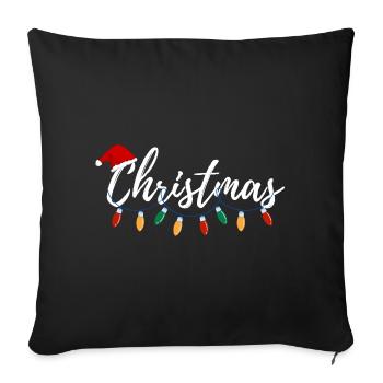 Weihnachtsgeschenk - Sofakissenbezug 45 x 45 cm - Schwarz - Vorne
