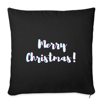 Joyeux Noël! - (Joyeux Noël)! - Housse de coussin décorative 45 x 45 cm - noir - Devant