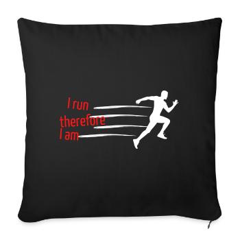Je cours donc je suis - Housse de coussin décorative 45 x 45 cm - noir - Devant