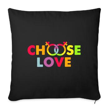 LGBT, Regenbogen, schwul - Sofakissenbezug 45 x 45 cm - Schwarz - Vorne