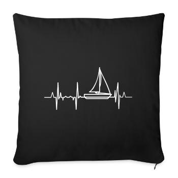 Battement de cœur de voile - Housse de coussin décorative 45 x 45 cm - noir - Devant