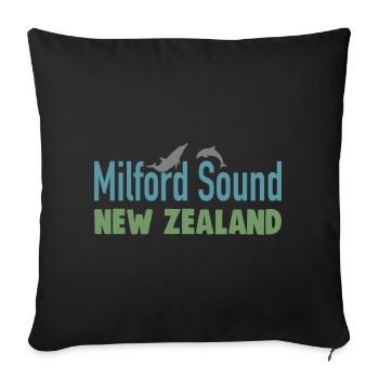 Milford Sound New Zealand - Sofa pillowcase 17,3'' x 17,3'' (45 x 45 cm) - black - Front