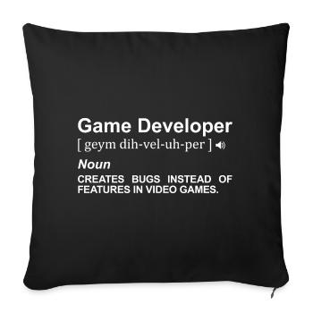 Game Developer Meaning - Sofa pillowcase 17,3'' x 17,3'' (45 x 45 cm) - black - Front