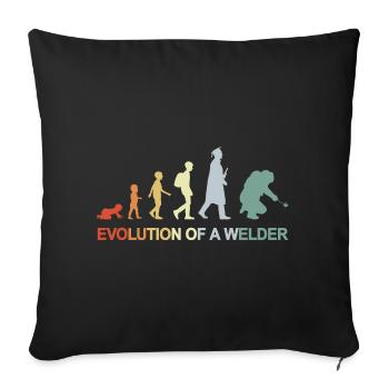 Vintage Welding Evolution - Sofa pillowcase 17,3'' x 17,3'' (45 x 45 cm) - black - Front