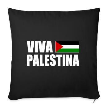 Viva palestina - Sofa pillowcase 17,3'' x 17,3'' (45 x 45 cm) - black - Front