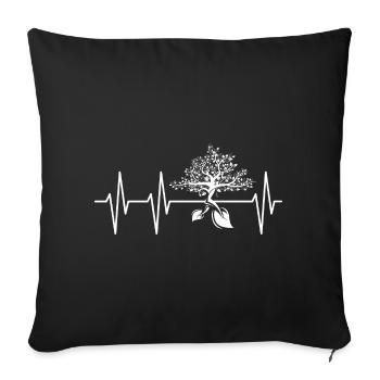 heartbeat, tree, nature, pulse, symbol, forest, icon, graphic - Sofa pillowcase 17,3'' x 17,3'' (45 x 45 cm) - black - Front