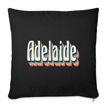 Adelaide t-shirt vintage retro gift t-shirt - Sofa pillowcase 17,3'' x 17,3'' (45 x 45 cm) - black - Front