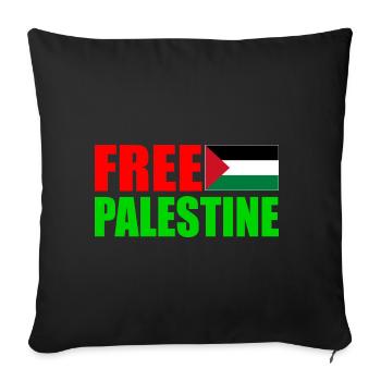 Free palestine - Sofa pillowcase 17,3'' x 17,3'' (45 x 45 cm) - black - Front