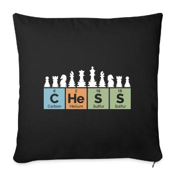 retro Schach Periodensystem coole Sprüche vintage - Sofakissenbezug 45 x 45 cm - Schwarz - Vorne