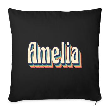 Amelia t-shirt retro vintage t-shirt gift idea - Sofa pillowcase 17,3'' x 17,3'' (45 x 45 cm) - black - Front