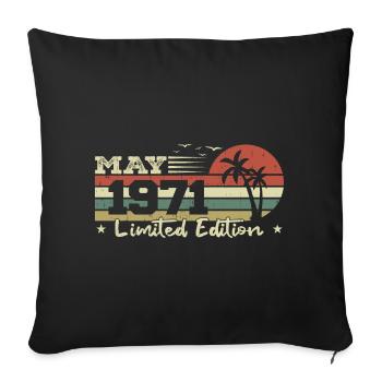 May Vintage 53rd Anniversary Born 1971 Vibe - Sofa pillowcase 17,3'' x 17,3'' (45 x 45 cm) - black - Front