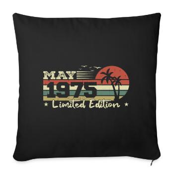 May Vintage 49th Anniversary Born 1975 Vibe - Sofa pillowcase 17,3'' x 17,3'' (45 x 45 cm) - black - Front