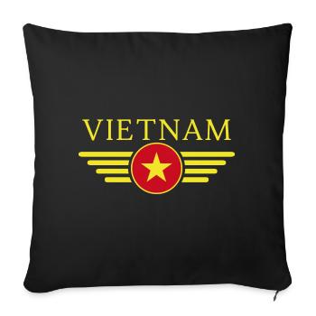 Vietnam Style Design T-Shirt - Sofa pillowcase 17,3'' x 17,3'' (45 x 45 cm) - black - Front