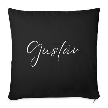 Gustav Name T-Shirt Gift for Men - Sofa pillowcase 17,3'' x 17,3'' (45 x 45 cm) - black - Front