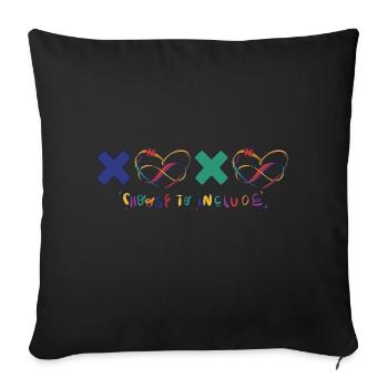 Infinity Heart Autism Awareness Choose To Include - Sofa pillowcase 17,3'' x 17,3'' (45 x 45 cm) - black - Front