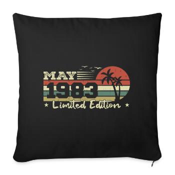 May Vintage 41st Anniversary Born 1983 Vibe - Sofa pillowcase 17,3'' x 17,3'' (45 x 45 cm) - black - Front