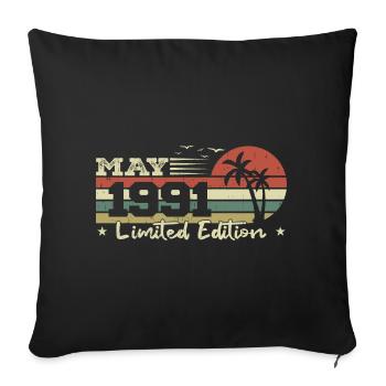 May Vintage 33rd Anniversary Born 1991 Vibe - Sofa pillowcase 17,3'' x 17,3'' (45 x 45 cm) - black - Front