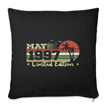 May Vintage 27th Anniversary Born 1997 Vibe - Sofa pillowcase 17,3'' x 17,3'' (45 x 45 cm) - black - Front