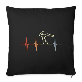 Yoga Herzlopfen - Sofakissenbezug 45 x 45 cm - Schwarz - Vorne