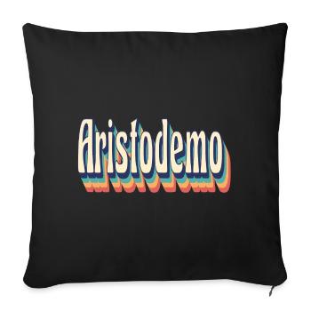 Aristodemo retro vintage t shirt - Sofa pillowcase 17,3'' x 17,3'' (45 x 45 cm) - black - Front