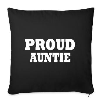 Proud auntie - Sofa pillowcase 17,3'' x 17,3'' (45 x 45 cm) - black - Front
