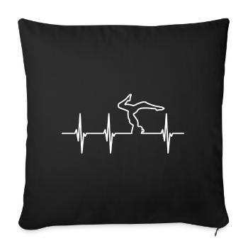 Yoga Lovers ECG Heartline - Sofa pillowcase 17,3'' x 17,3'' (45 x 45 cm) - black - Front