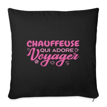 Globetrotting driver with a passion for travel - Sofa pillowcase 17,3'' x 17,3'' (45 x 45 cm) - black - Front