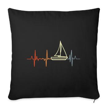 J’adore la voile - Housse de coussin décorative 45 x 45 cm - noir - Devant