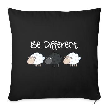 Schwarzes Schaf Be Different Geschenk Weihnachten - Sofakissenbezug 45 x 45 cm - Schwarz - Vorne