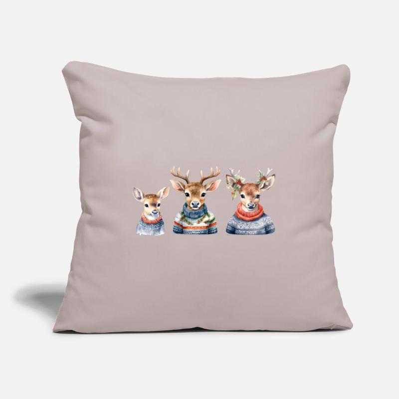 Winterhirsche Pullover-Trio Sofakissenbezug 45 x 45 cm