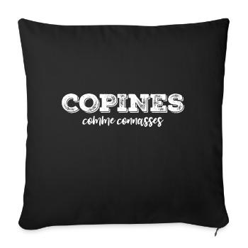 copines comme connasses - Housse de coussin décorative 45 x 45 cm - noir - Devant