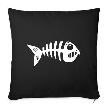 Fish skeleton - Sofa pillowcase 17,3'' x 17,3'' (45 x 45 cm) - black - Front
