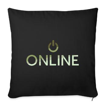 lettrage en ligne - Sur Bouton actif - Housse de coussin décorative 45 x 45 cm - noir - Devant