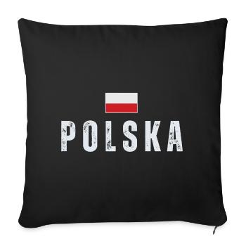 Polish flag, Polish pride - Sofa pillowcase 17,3'' x 17,3'' (45 x 45 cm) - black - Front