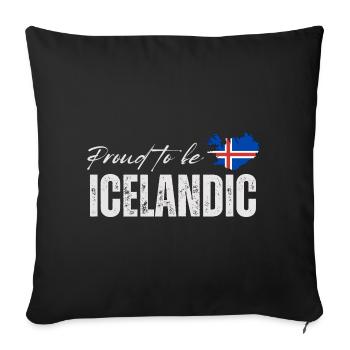 Fière d’Islandaise, j’adore l’Islande - Housse de coussin décorative 45 x 45 cm - noir - Devant