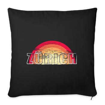 Zürich - Vintage Logo Sunset ZURICH - Sofa pillowcase 17,3'' x 17,3'' (45 x 45 cm) - black - Front