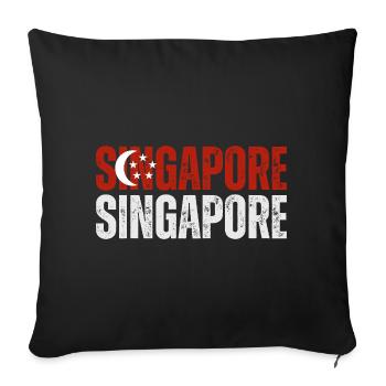 Flag of Singapore, I love Singapore - Sofa pillowcase 17,3'' x 17,3'' (45 x 45 cm) - black - Front